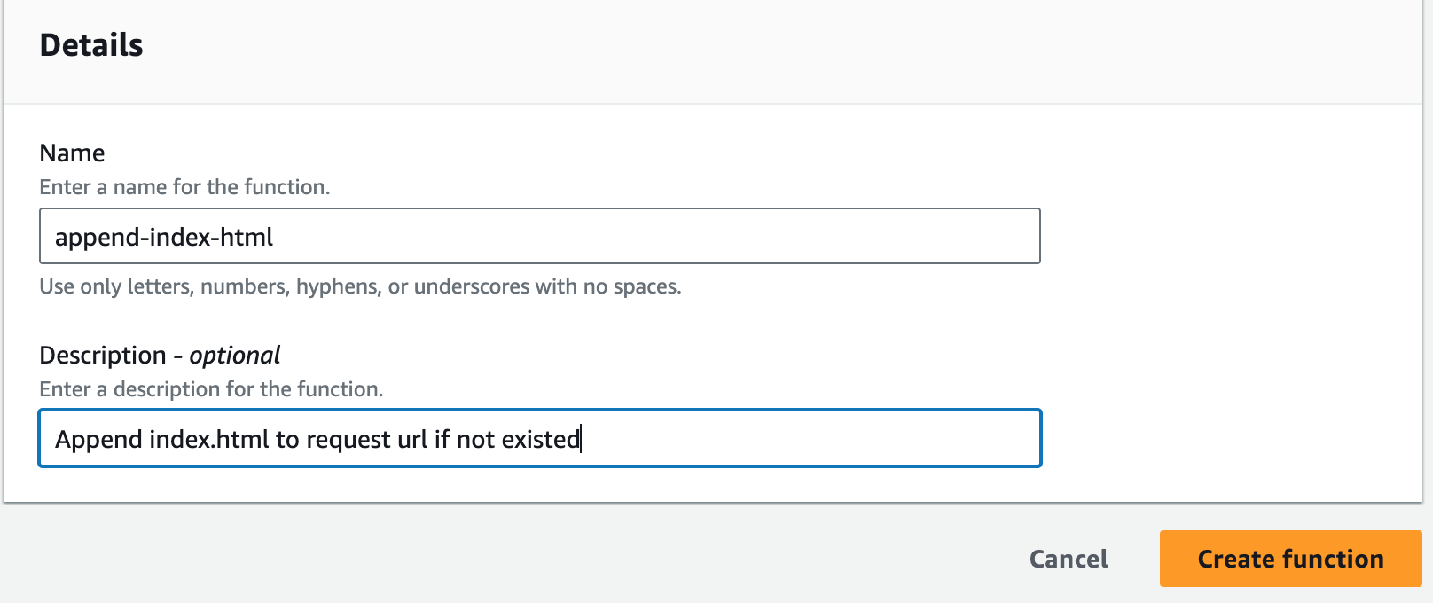 aws cloudfront create function